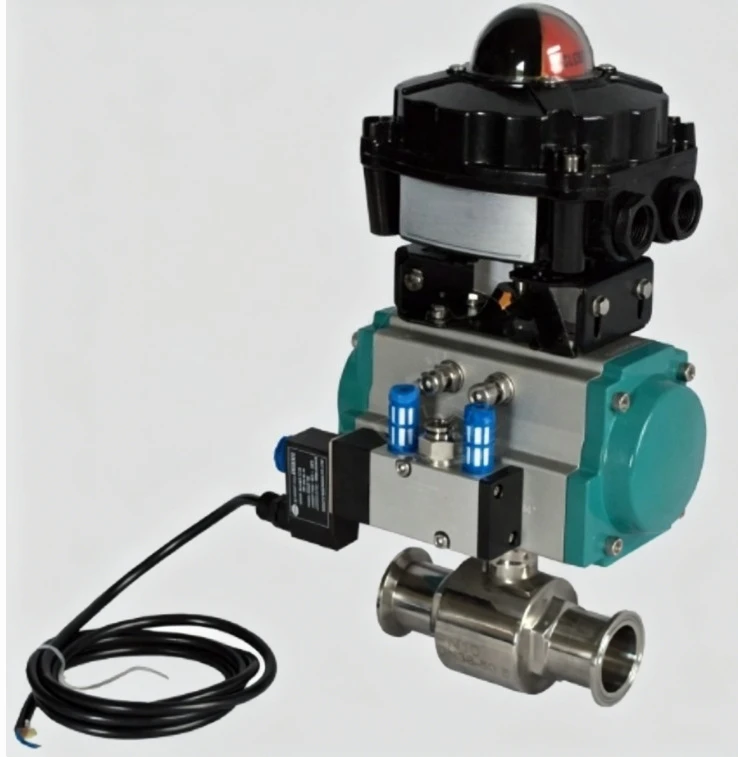 Sanitary pneumatic clamp ball valve, filling machine valve, beverage machinery valve, oil-free degreasing