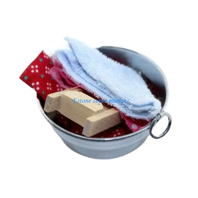 

090B Подробная мини-пластиковая стиральная ванна для кукольных домиков, сцена для детей, творческая игра