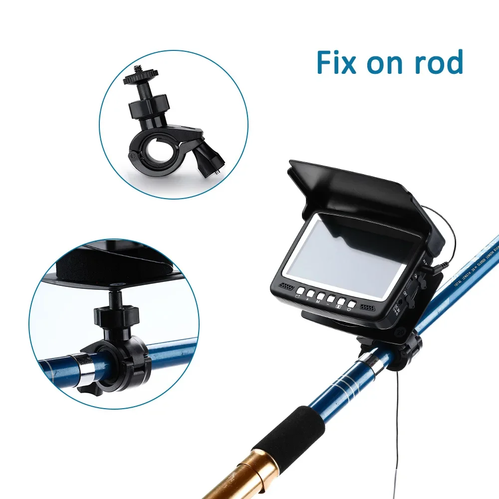 Imagem -05 - Eyoyo-kit Câmera de Pesca de Vídeo Monitor Lcd Fish Finder Inverno Subaquático Pesca no Gelo Luz de Fundo Ligar Desligar 43 1000tvl