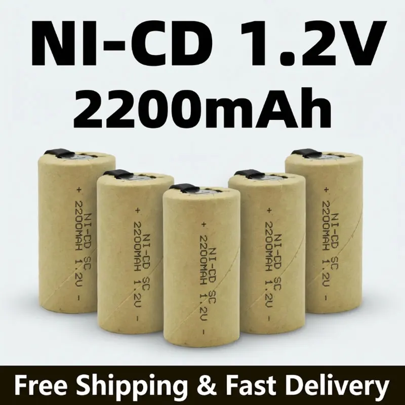 1.2V SC NI-CD Rechargeable Battery 2200mAh with Nickel Plate for Electric Hand Drill Power Tool Power Supply Battery