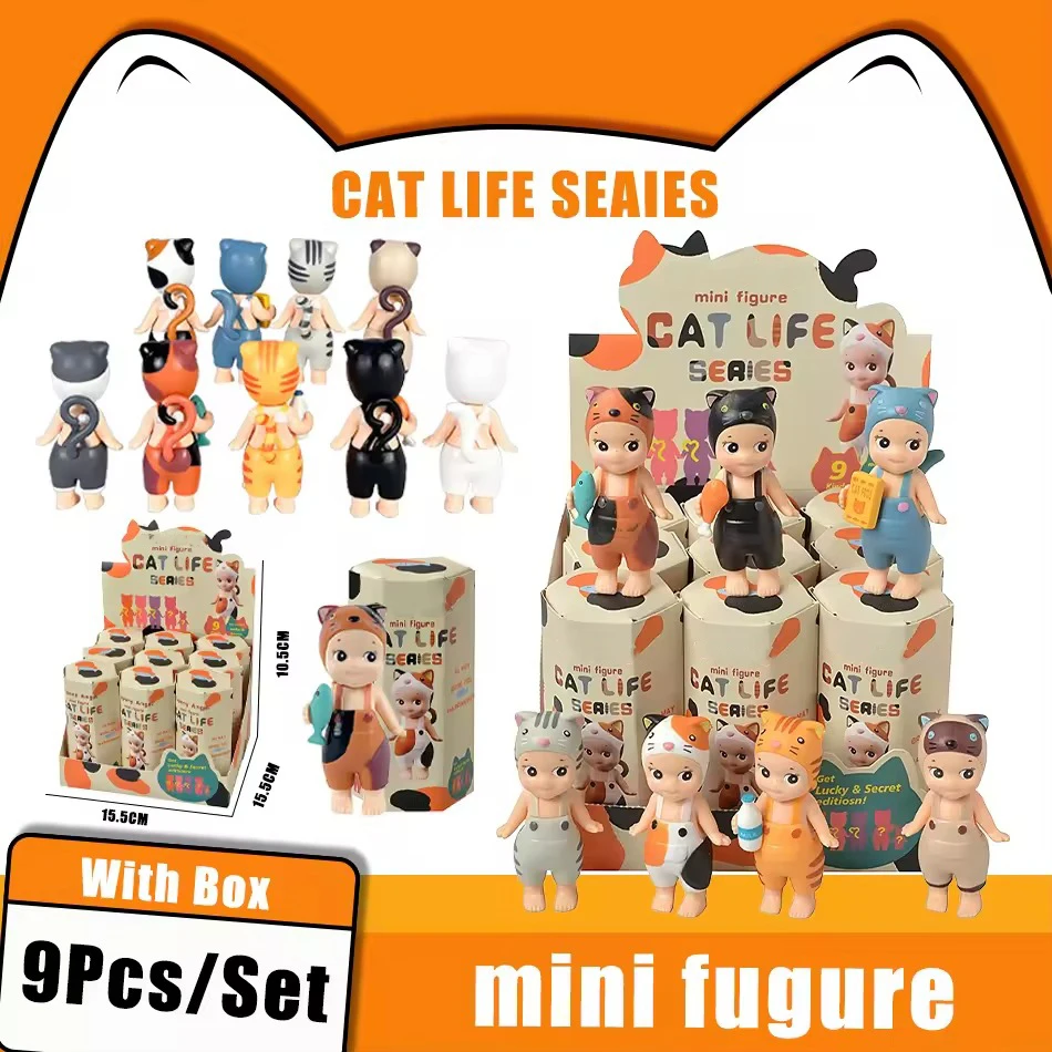 미야미야 데일리 엔젤 시리즈 고양이 블라인드 박스 트렌디 플레이 인형 데스크탑 만화 창의적 장식 수제 미스터리 박스 소녀 선물
