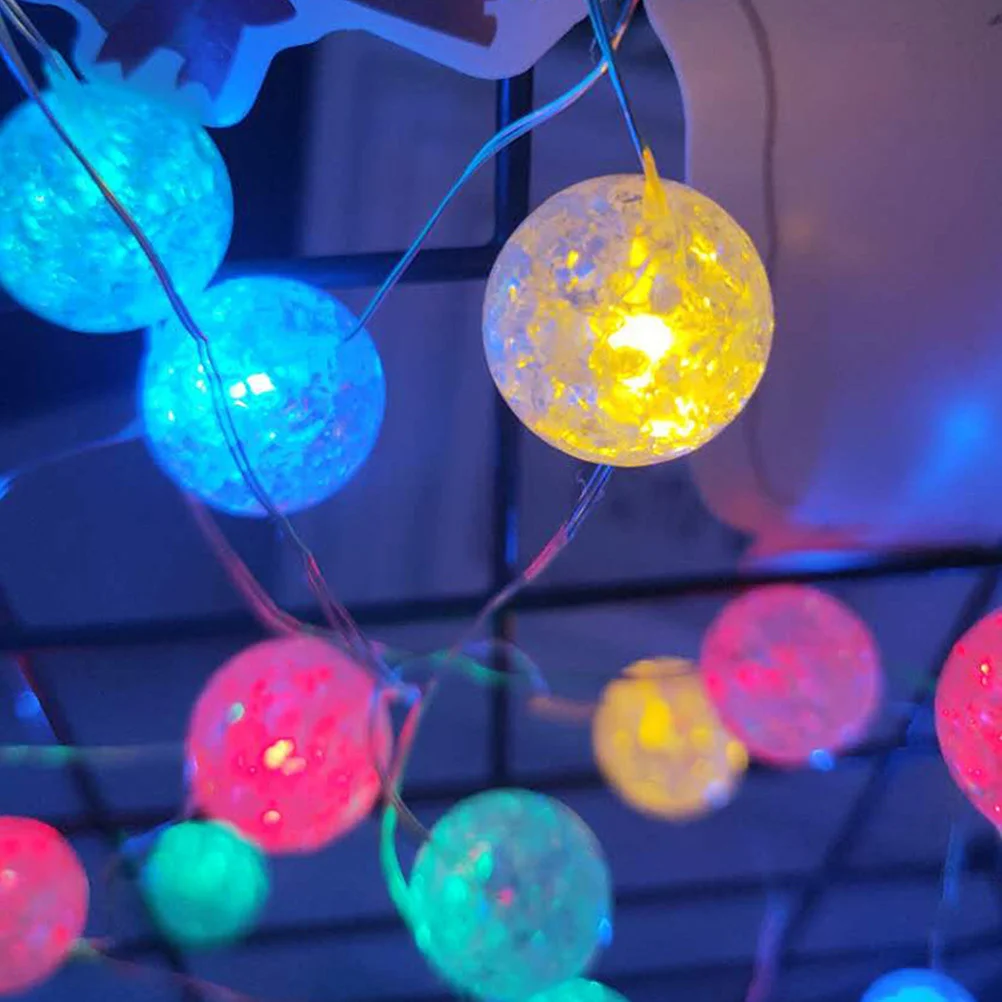 

1Set Round Ball String Light Durable LED Decorative Lamp Party Festival Hanging Light for Indoor Outdoor String Lamp