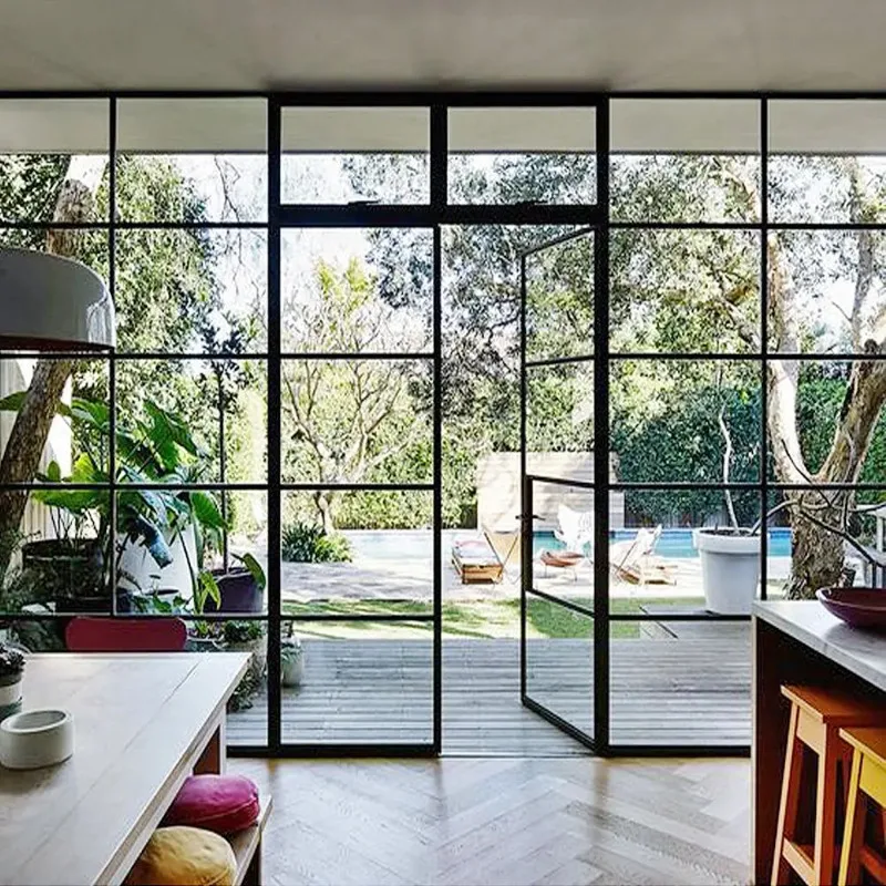 Household UV Protective Manual Glass Entry Door High Quality Theft Doors Retro Design Rainproof French Double Doors