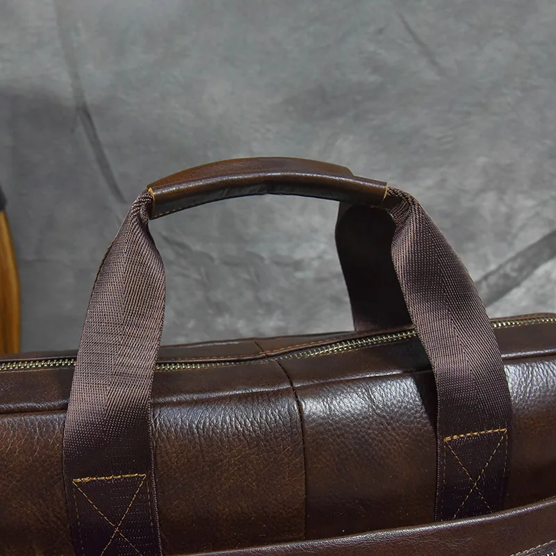 Sling Valigette multifunzionali Spalla Laptop Moda Uomo Valigette Borse in pelle retrò Портфель MHGWB