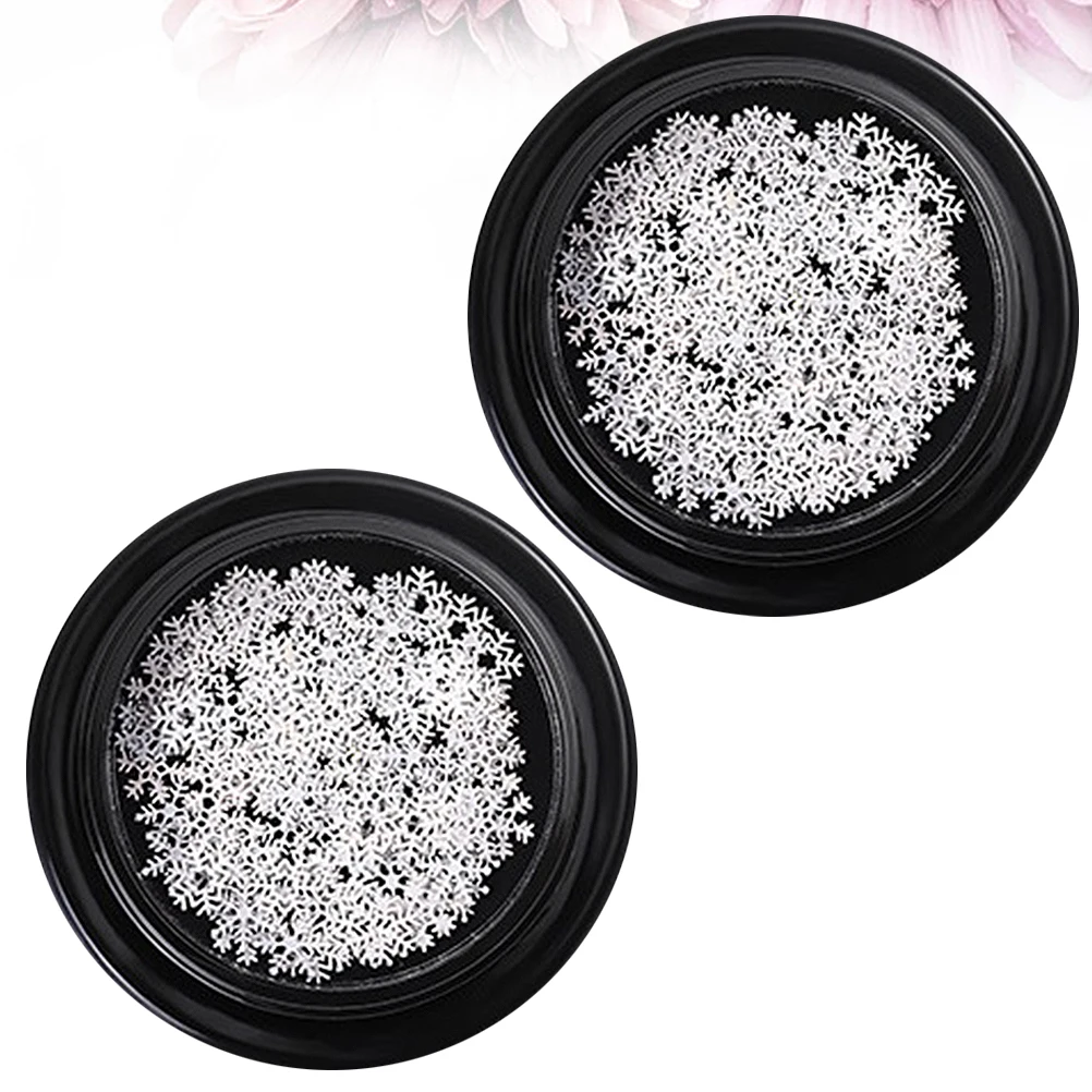 2 stuks witte sneeuwvlok computerchips feestelijke nail art stickers kerst sneeuwvlok ontwerp voor familievakantie plezier