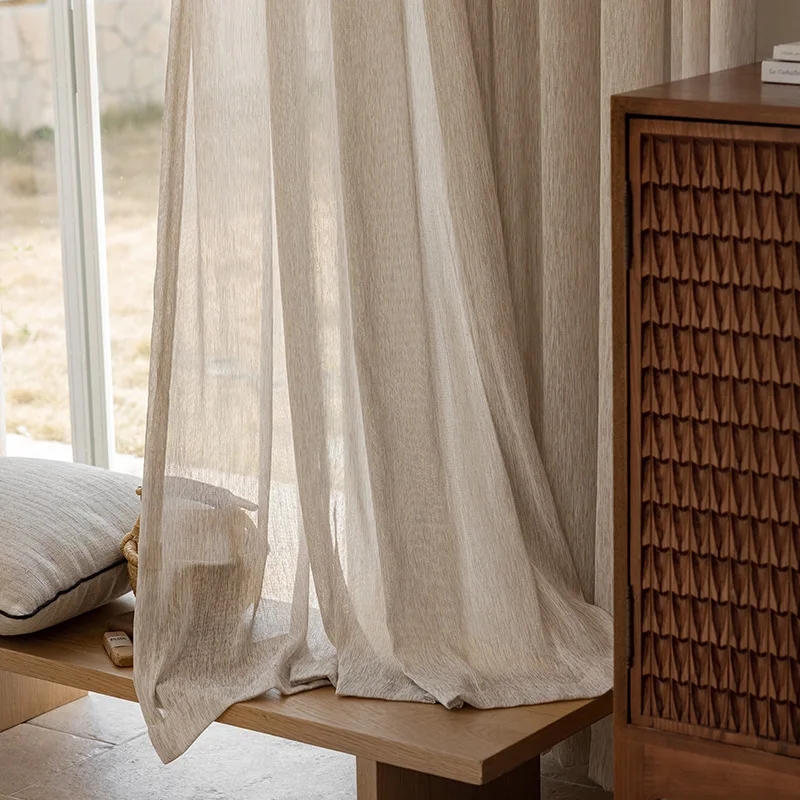 

Modern Minimalist Soft Color Sheer Curtain,Insulated Voile Sheer For Luxury Living Room And Bedroom,Home Window Curtains Decor