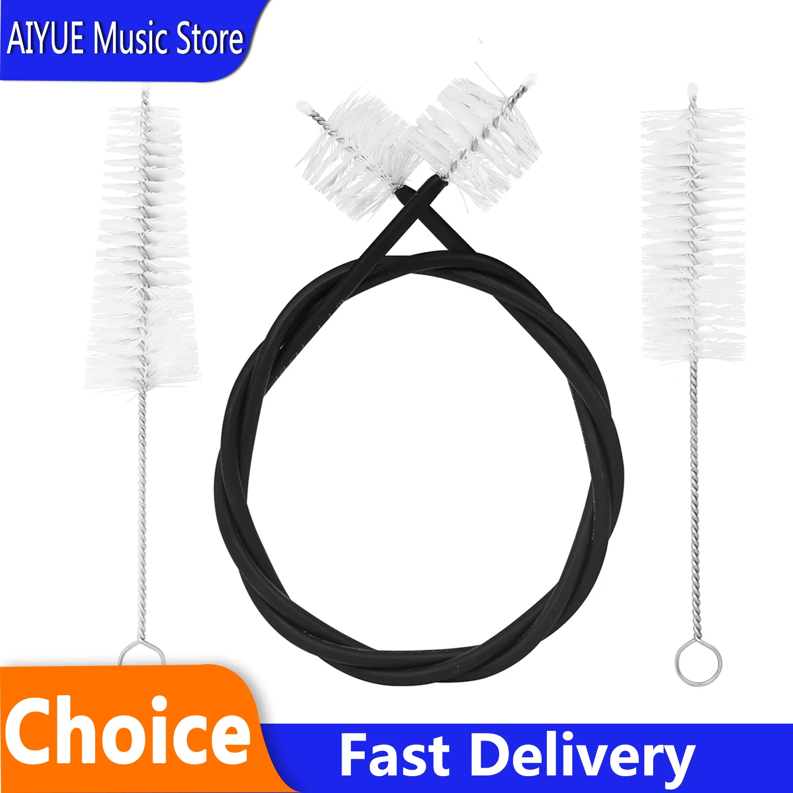 3 Pcs Trumpet Cleaning Brush Set White Piston Brush Trumpet Mouthpiece Cleaner Flexible Brush Brass Instrument Clean Accessories