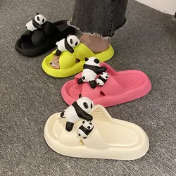 Lovely Panda Fashion Slippers Summer Outwear Thick Sole Cloud Clogs EVA Sandals Anti-Slip & Odor Proof Home Slides Women