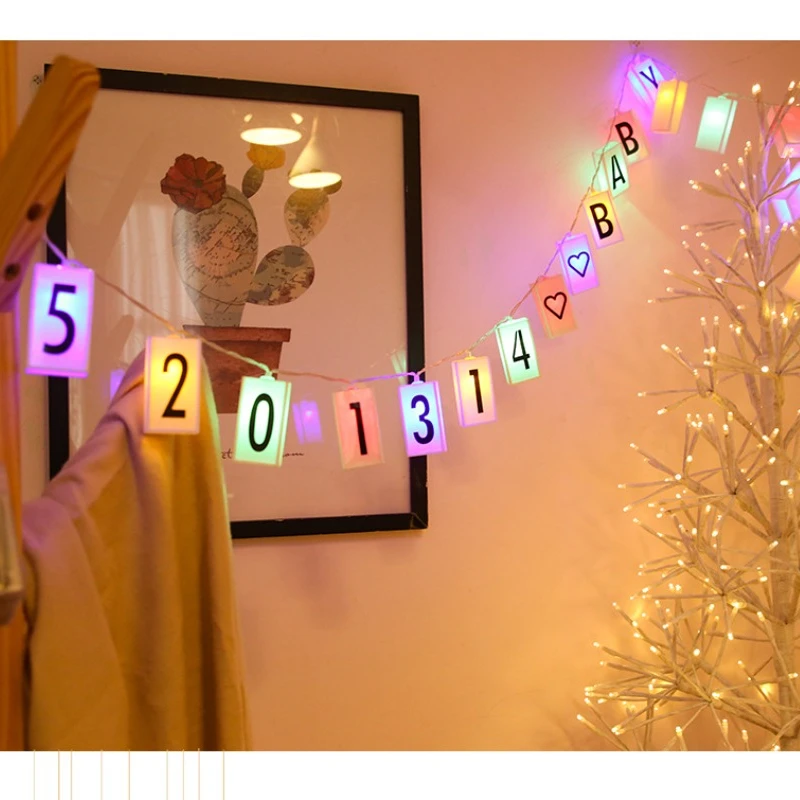LED سلسلة ضوء سلسلة لعيد الميلاد الديكور ، إدراج بطاقة ، سلسلة ، رسالة ، لغز ، مضيئة ، عطلة