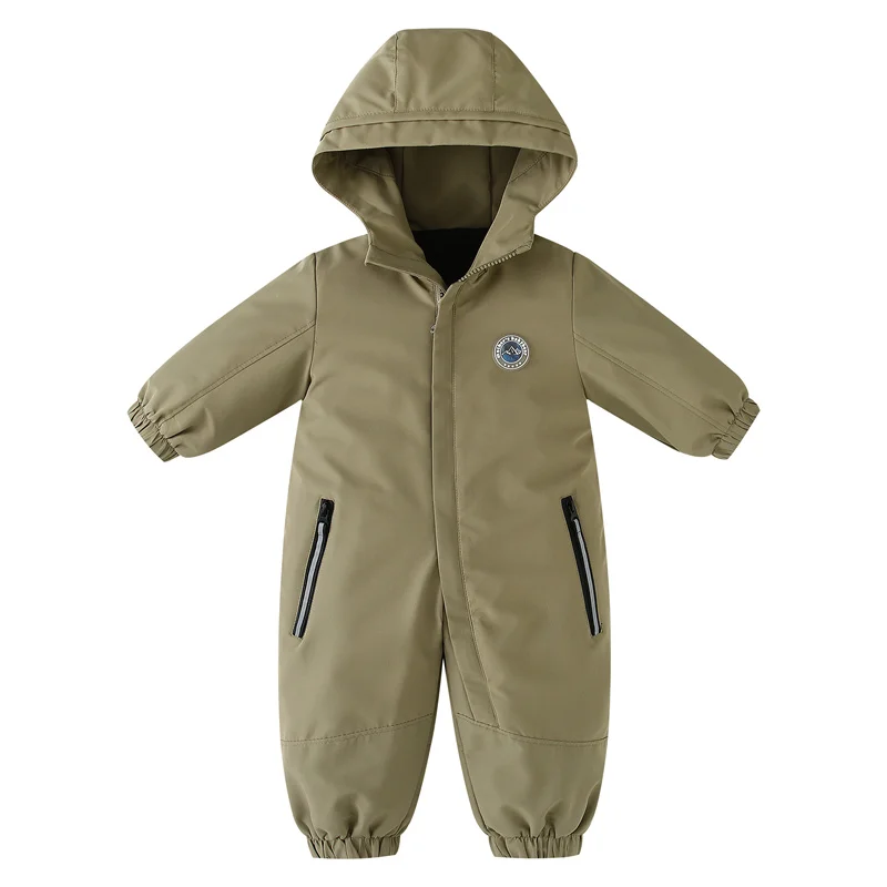 Kinder-Skianzug Winter Herbst Plus Samt Jungen-Jumpsuit Warme Kinderkleidung Wasserdichter Baby-Mantel mit Kapuze Jungen-Schneeanzug 1-5 Jahre – Detail 9