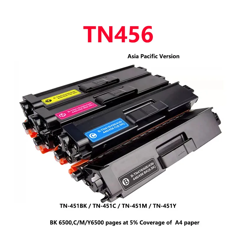 TN456 Toner Cartridge High Yield Asia Pacific Version for Brother HL‑L8260CDN HL‑L8360CDW HL‑L9310CDW MFC‑L8690CDW MFC‑L8900CDW