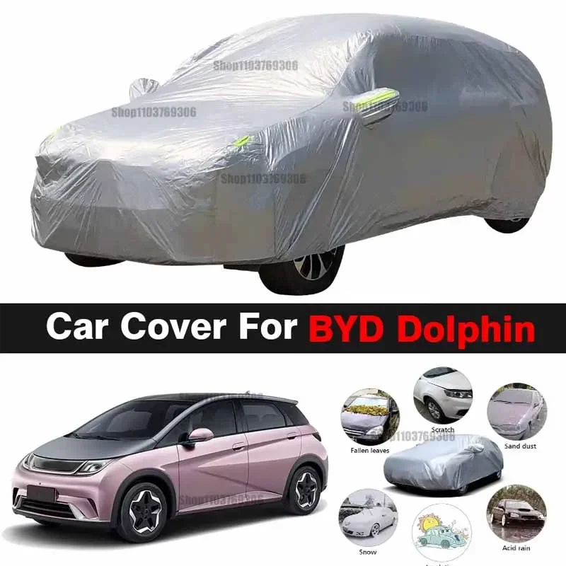 

Full Car Cover For BYD Dolphin 2021 2022 2023 SUV Anti-UV Sun Shade Rain Snow Wind Protection Outdoor Cover Dustproof