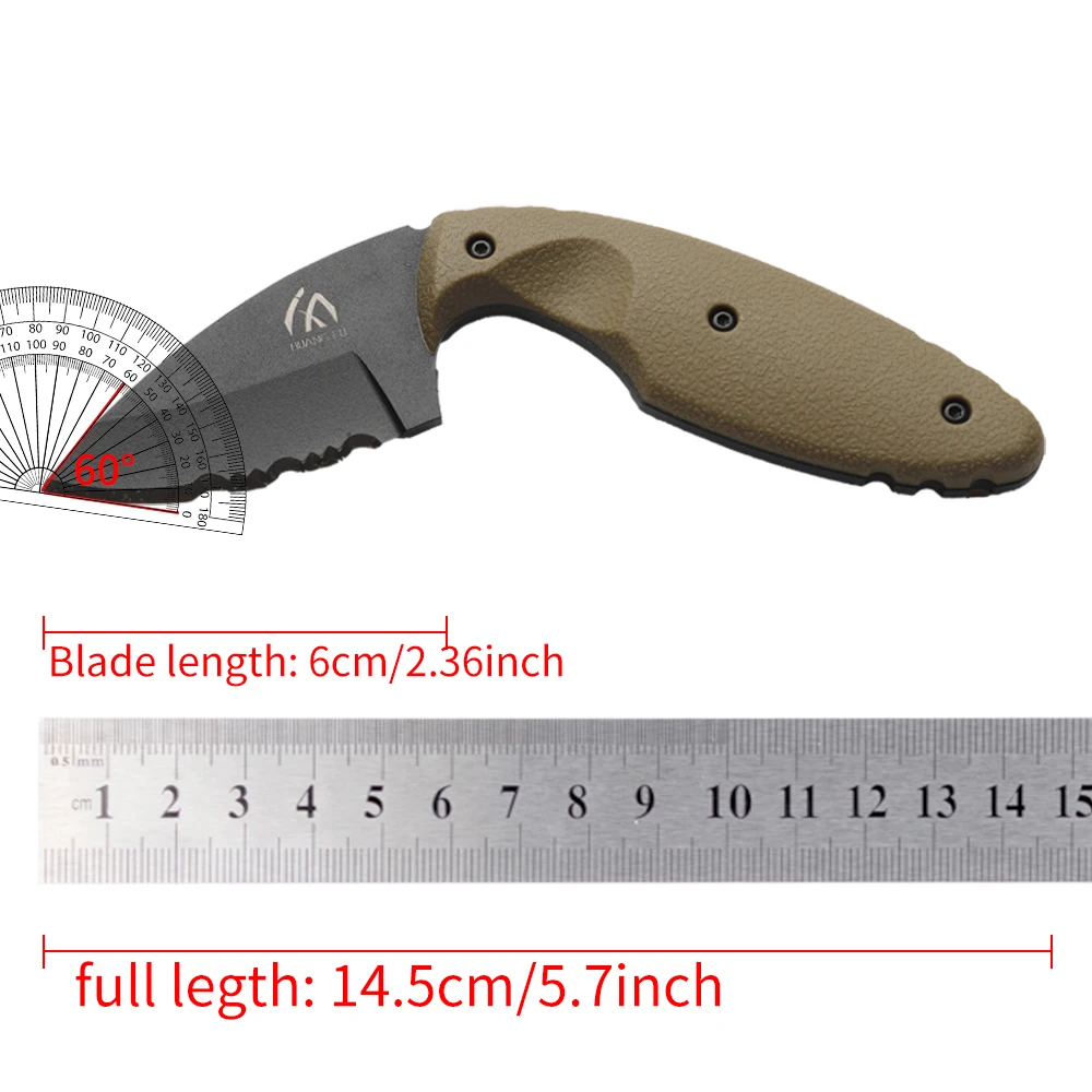 High-quality steel fixed-blade knife, outdoor knife, camping knife with high-hardness integrated spine and sheath for emergency view 6