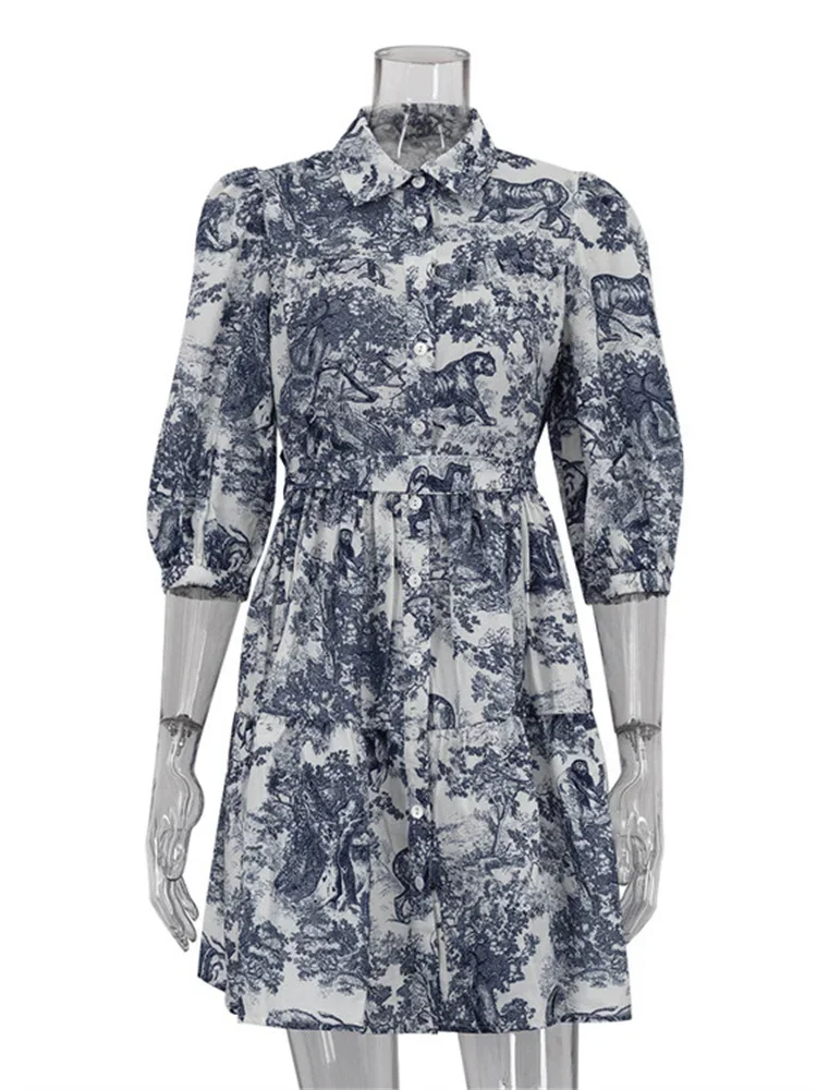 خمر مطبوعة الدانتيل متابعة فستان قصير المرأة التلبيب عالية الخصر قصيرة الأكمام التباين ضمادة فساتين راقية السيدات فستان الربيع #6