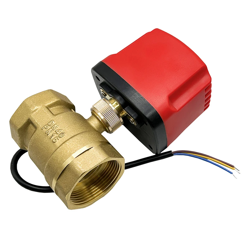 1/2'' 3/4'' 1'' 1-1/4'' 2 Inch 2 Way Brass Electric Ball Valve IP65 Waterproof Motorized Ball Valve 8 N.M Big Torque Metal Motor