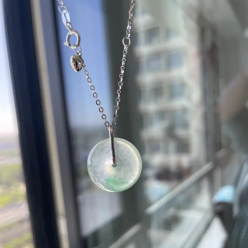 

Simple natural chalcedony green round Necklace for Women New in silver 925 charms Pendant suitable for daily jewelry gifts