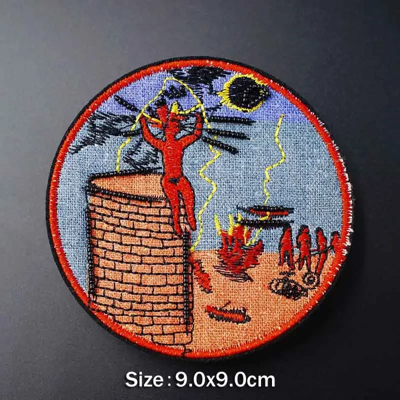 Abstrakte Malerei Patches Stoff Patch Abzeichen gestickt niedlichen Abzeichen Hippie Eisen auf Cartoon Patches für Kleidung Aufkleber Parches