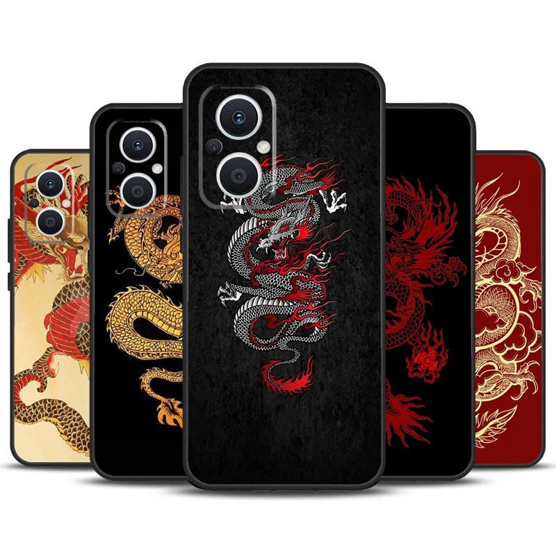 Chinese Dragon Case For OPPO Reno 8T 4Z 5Z 4 5 6 7 8 Lite 10 Pro OPPO Find X6 Pro X2 X5 Lite X3 Neo Cover