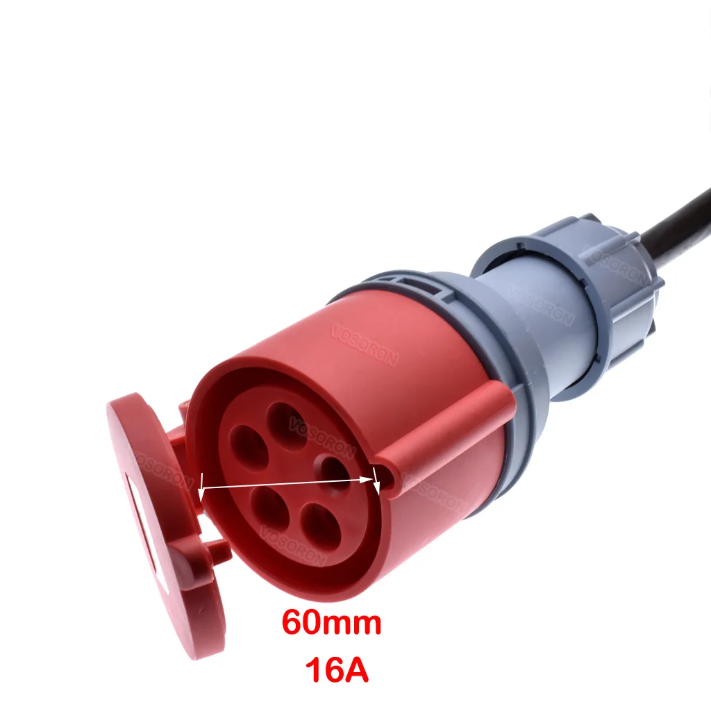 16A 400V IEC 60309 (3P+N+PE) IP44 5-core Male to Female Industrial extension cord