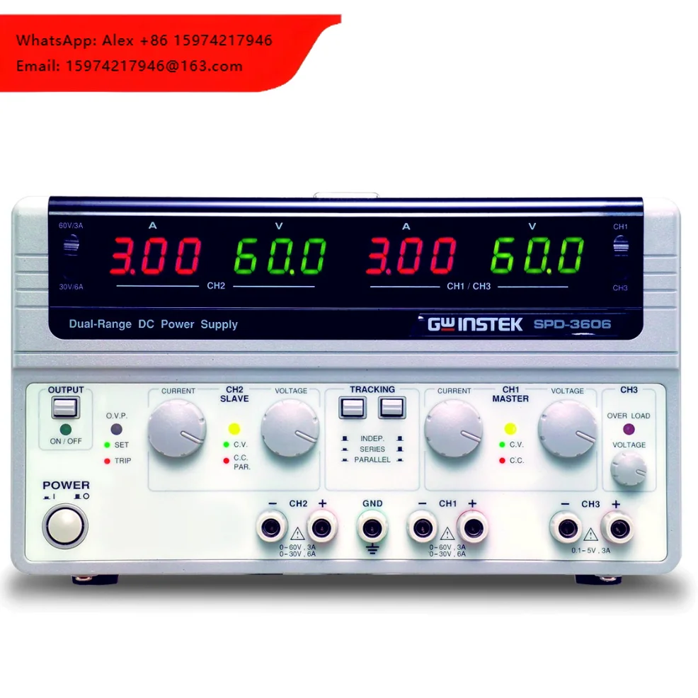 SPD-3606 0-36V 0-6A Multiple Output Dual Range D.C. Power Supply Gwinstek Series/Parallel Mode 110-220V AC Input Air Cooling CH3