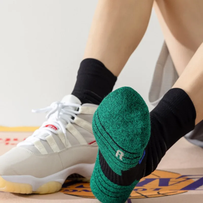 

Sock Leisure Athletic Sports Crew Dress Basketball Men Thickened Practical Elite shock-absorbing anti-slip Towel Bottom B2W24