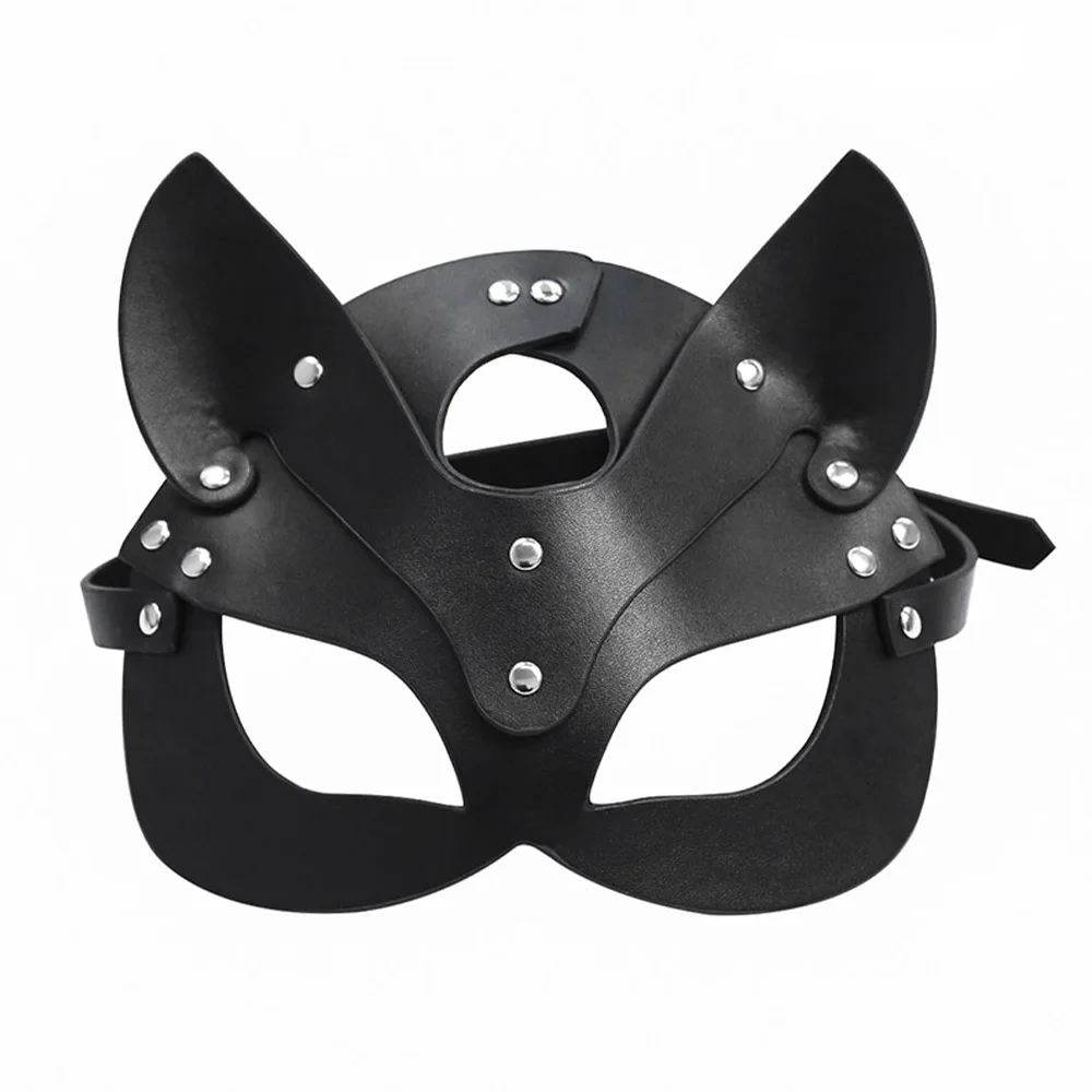 Women Sexy Mask Half Eyes Fox Cosplay Face Cat Faux Leather Masks Halloween Party Erotic Masquerade Adult Sex Toys Accessories