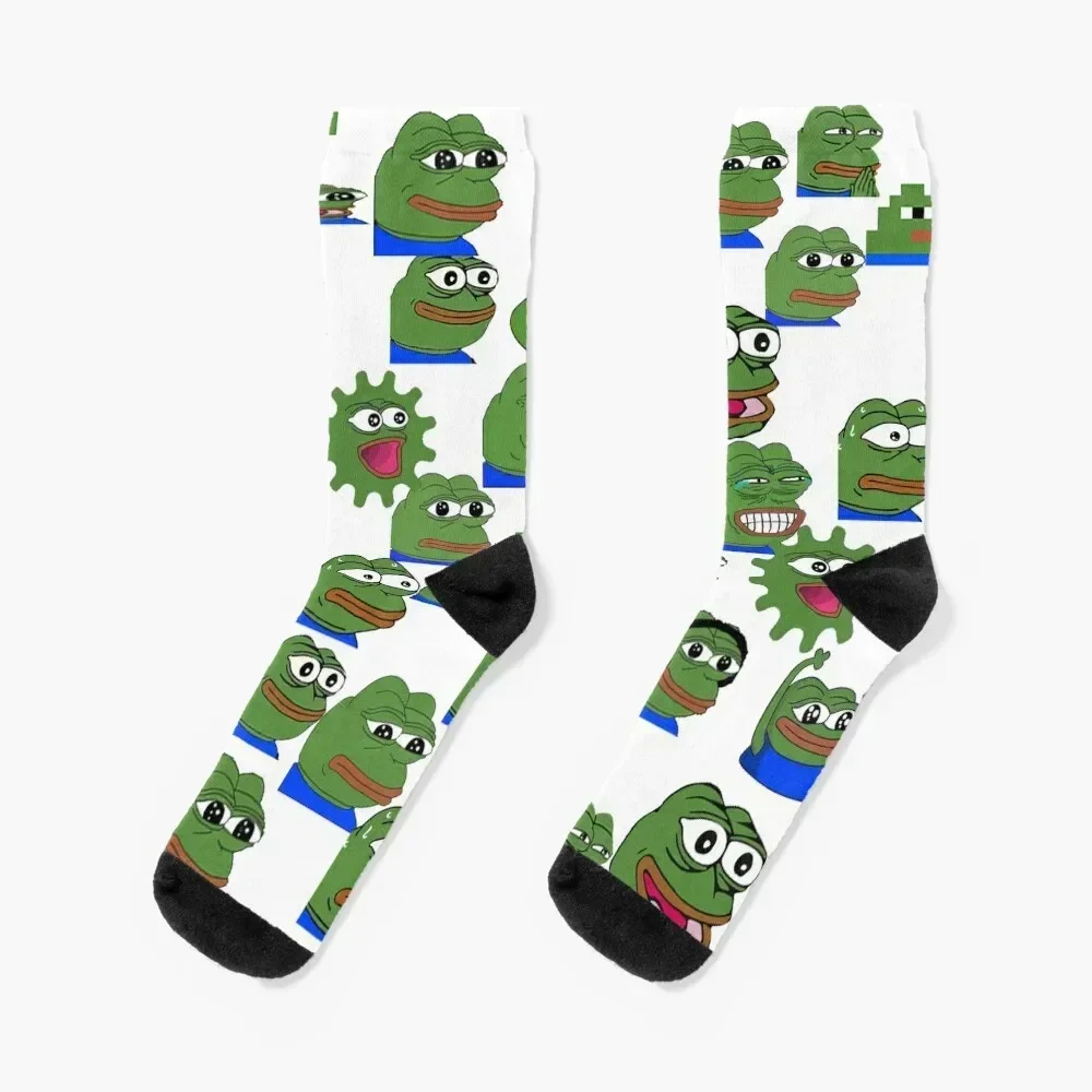 XQC's Pepe Emotes Socks essential set Women's Socks Men's