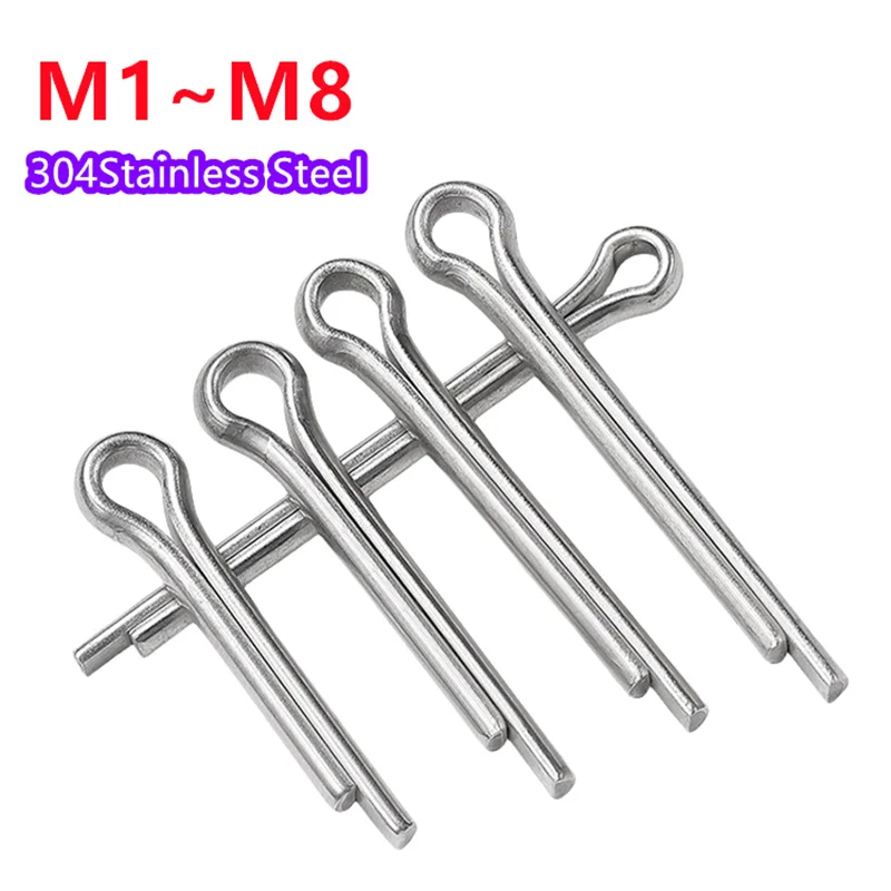 M1 M1.2 M1.5 M2 M3 M4 M5 M6 M8 U Shape Type Spring Cotter Hair Pin Steel Pins Split Clamp Open Elastic 304Stainless Steel