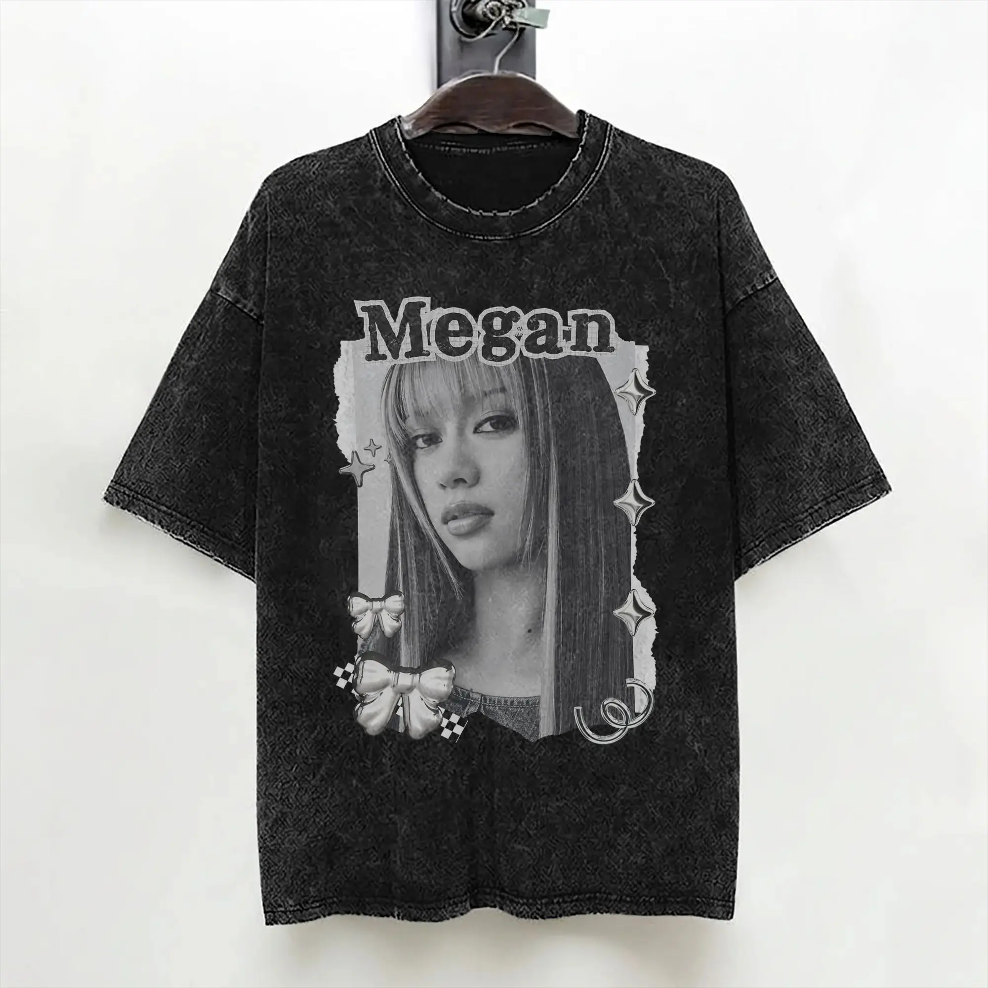 Megan Katseyes Kpop Girl Group T Shirts Washed 100% Cotton Oversize T-Shirts  Novelty Men Women Streetwear Printed Tops Tees