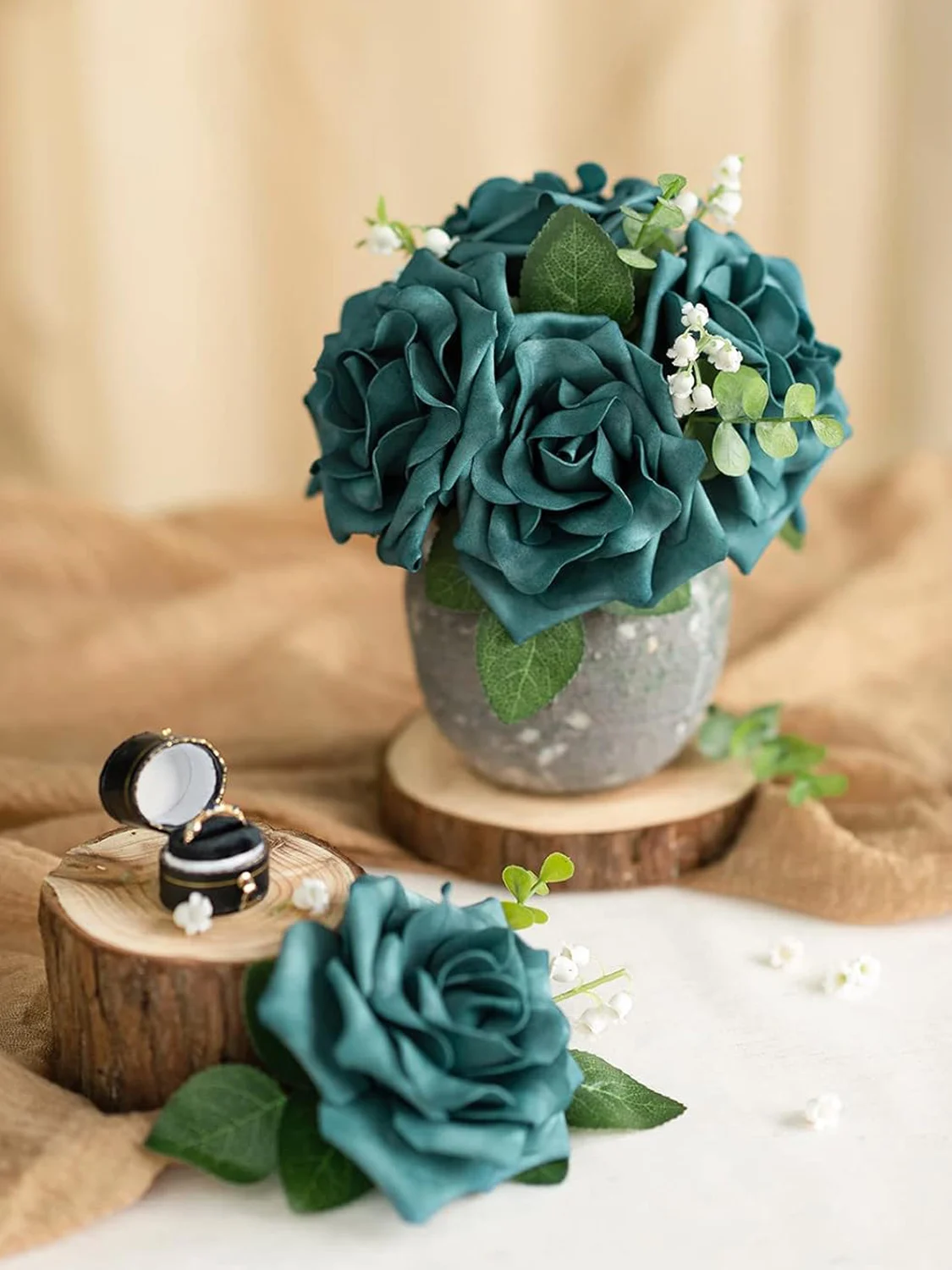 D-Seven Artificial Flowers Teal Avalanche Rose 16pcs 3.5