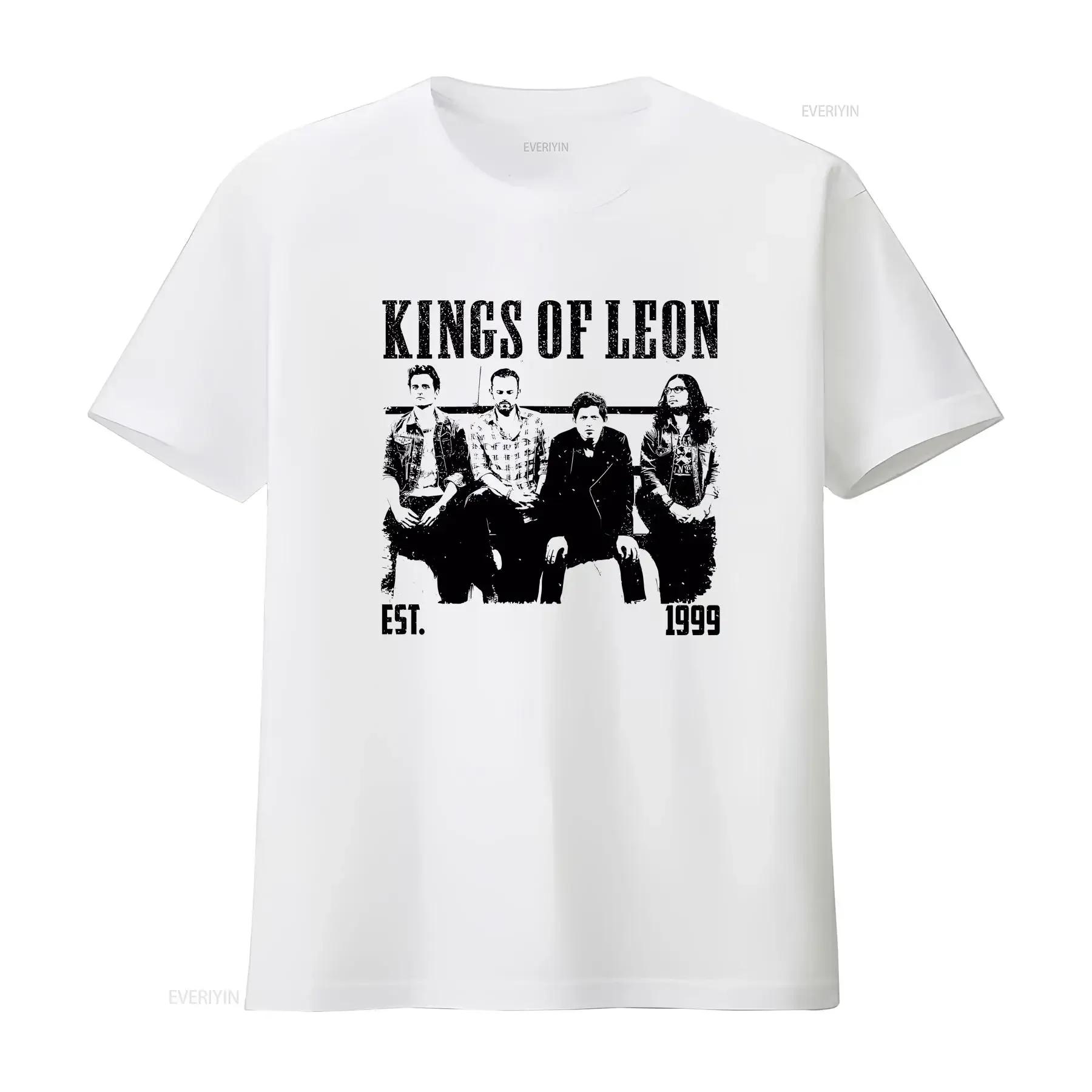 

Футболка Kings Of Leon 1999 KJ22467, винтажная стираная универсальная повседневная дышащая мужская футболка унисекс, слегка дизайнерская одежда, стильная