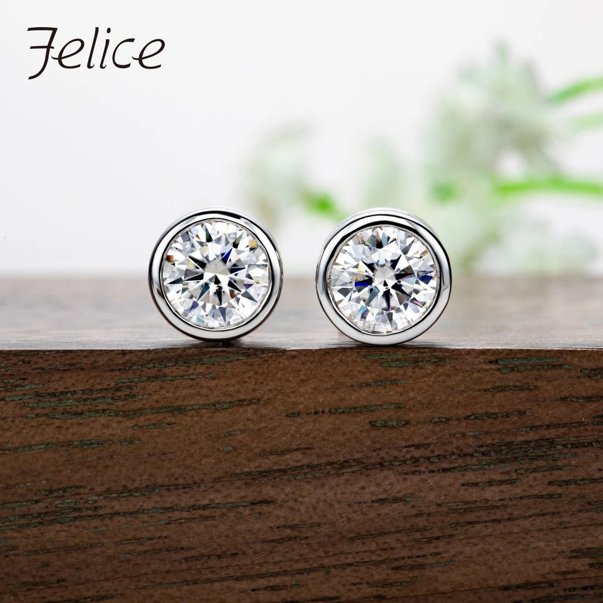 Felice 1cttw/2cttw Moissanite Earrings 925 Sterling Silver With Cer D Color Lab Diamond Stud Earring For Women Jewelry Wholesale