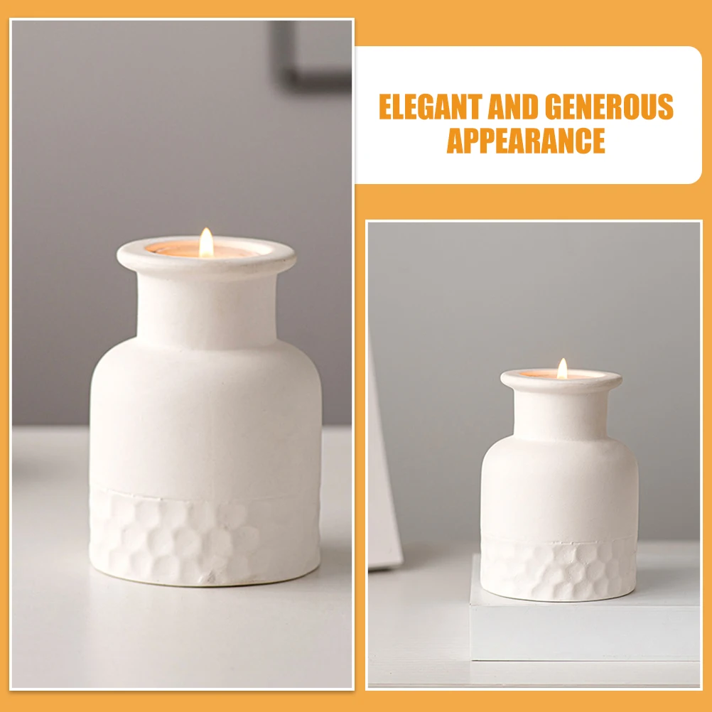 White Ceramic Holder Tall Incense Burner Pillar Candlestick for Living Room Home Wedding Party Christmas Decoration