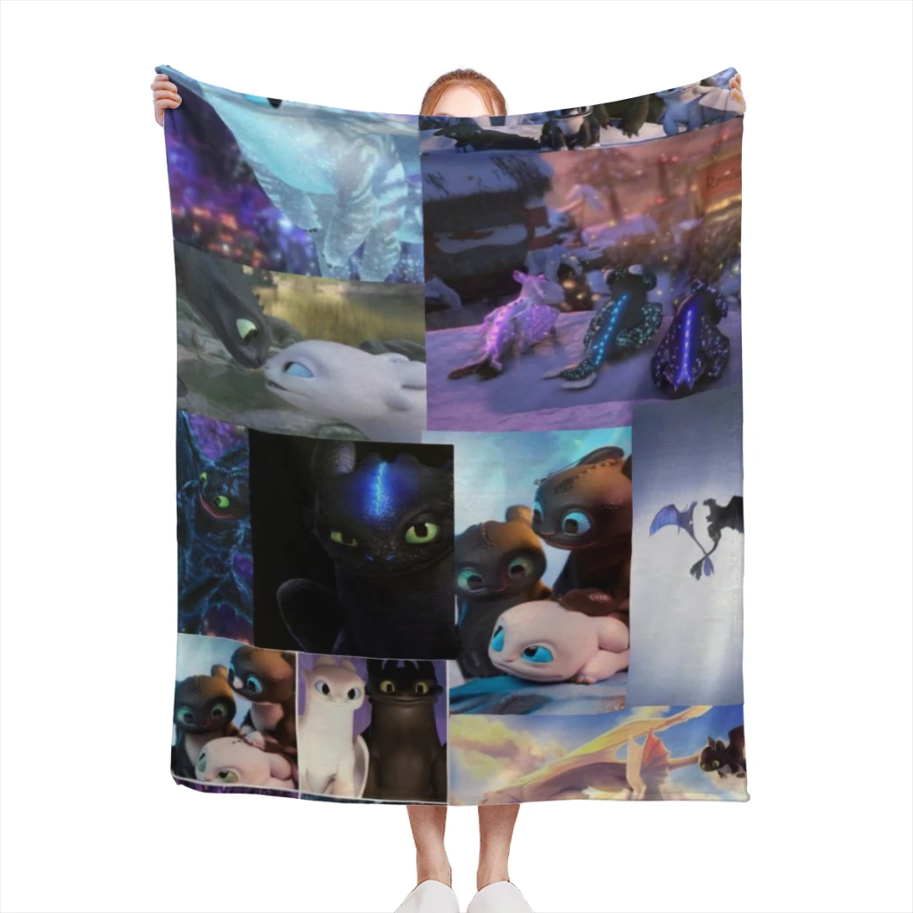 

Fluffy Baby Blanket How To Train Your Dragon Sofa Camp Nap Bedspread Cozy Flannel Blanket Bedroom Decor