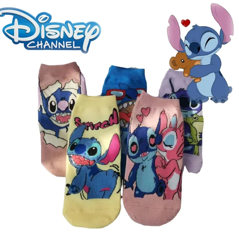 

Disney Lilo & Stitch Series Sock Cartoon Cute Stitch Anime Figure All-season Breathable Sock Woman Child Casual Thin Cotton Sock