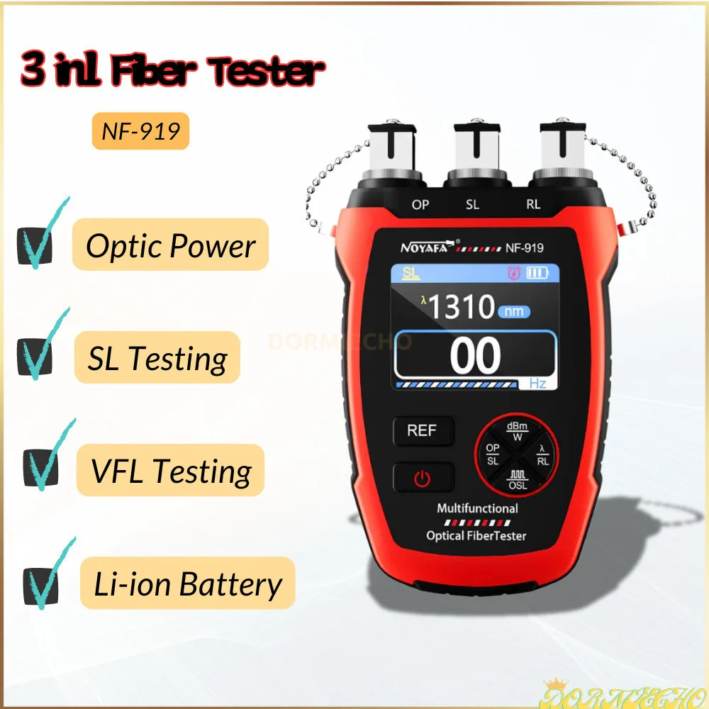 

MINI OPM VFL NF-919 3 In1 Optical Visual Fault Locator REF/OPM Optic Power Meter Red Light Fiber Optic Cable Tester Network Tool