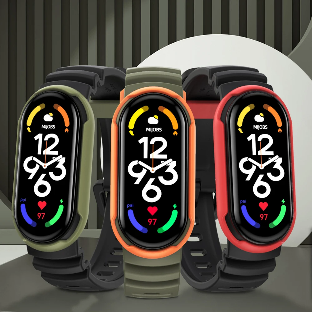 

Ремешок для Mi Band 9 8 7 6 5, силиконовый спортивный браслет для смарт-часов Xiaomi Mi Band 7, Mi band 9 8