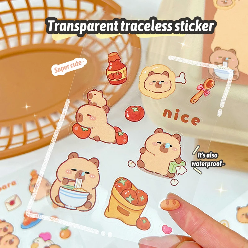Kapibala Capybara Sticker Children School Supplies Cartoon Self-adhesive Decoration Sticker Computer Water Cup PVC Stickers Toys