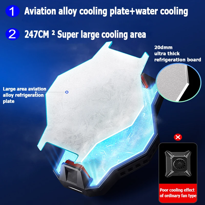 Phone Cooler Water Cooling Pad Semiconductor cooling Portable Radiator Coolerpad Cooling Fan For Android IPhone Smartphone Fan