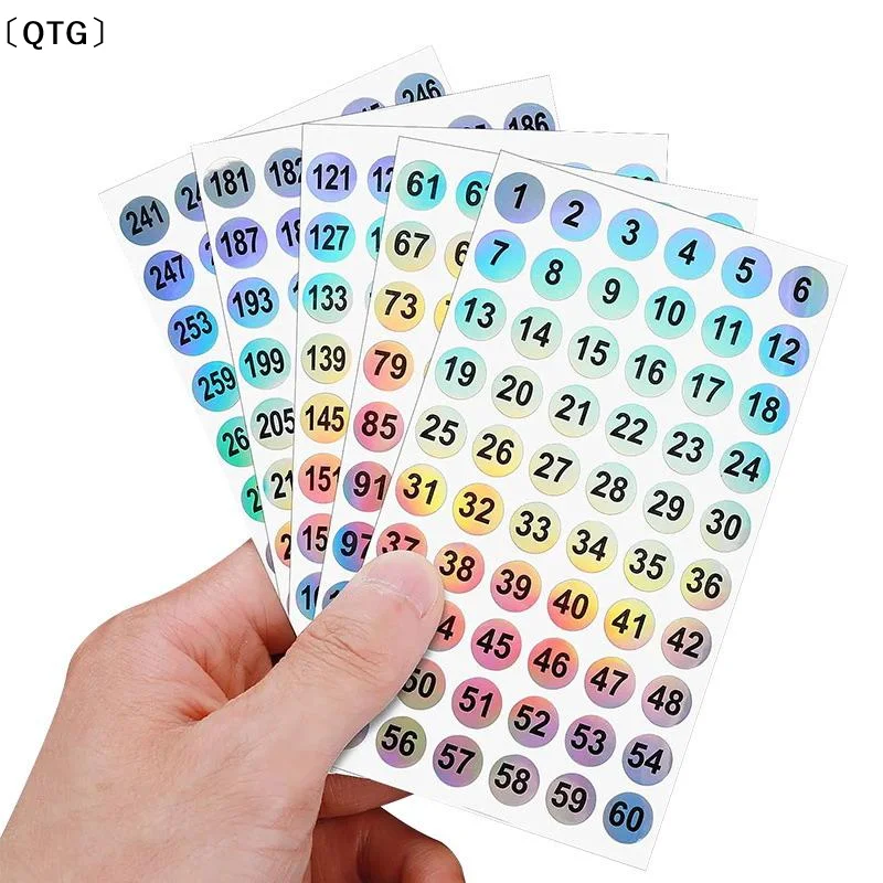 〔QTG〕10Pcs Waterproof Nail Polish Number Stickers Labels For Gel Lacquer Lipstick Bottles & Tips Manicure Display Marking Tool