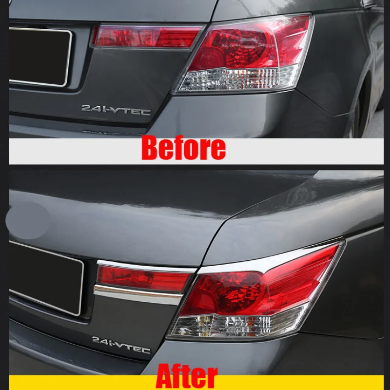 For Honda Accord 8th Generation 2008-2013 Car Rear Tail Lamp Shade Decorative Cover Trim ABS Rear Taillight Light Eyebrow Patch
