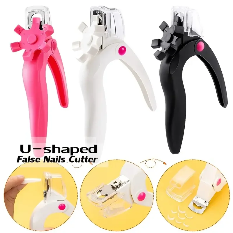 Professional U-shaped Nail Clipper False Nails Cutter with Scale - 3 Color Options