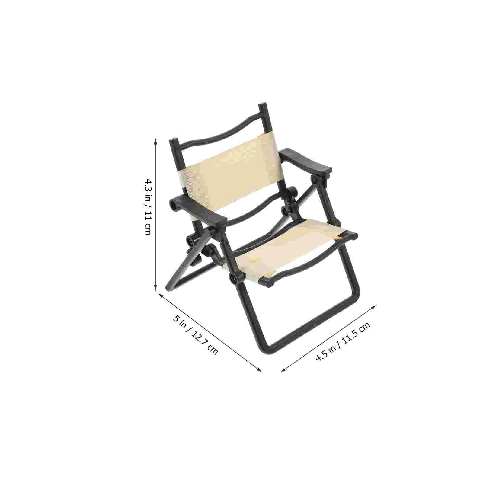 4 Pcs Mini Folding Chair Smart Chairs For Party Events Model Miniature House Decor Prop Beach