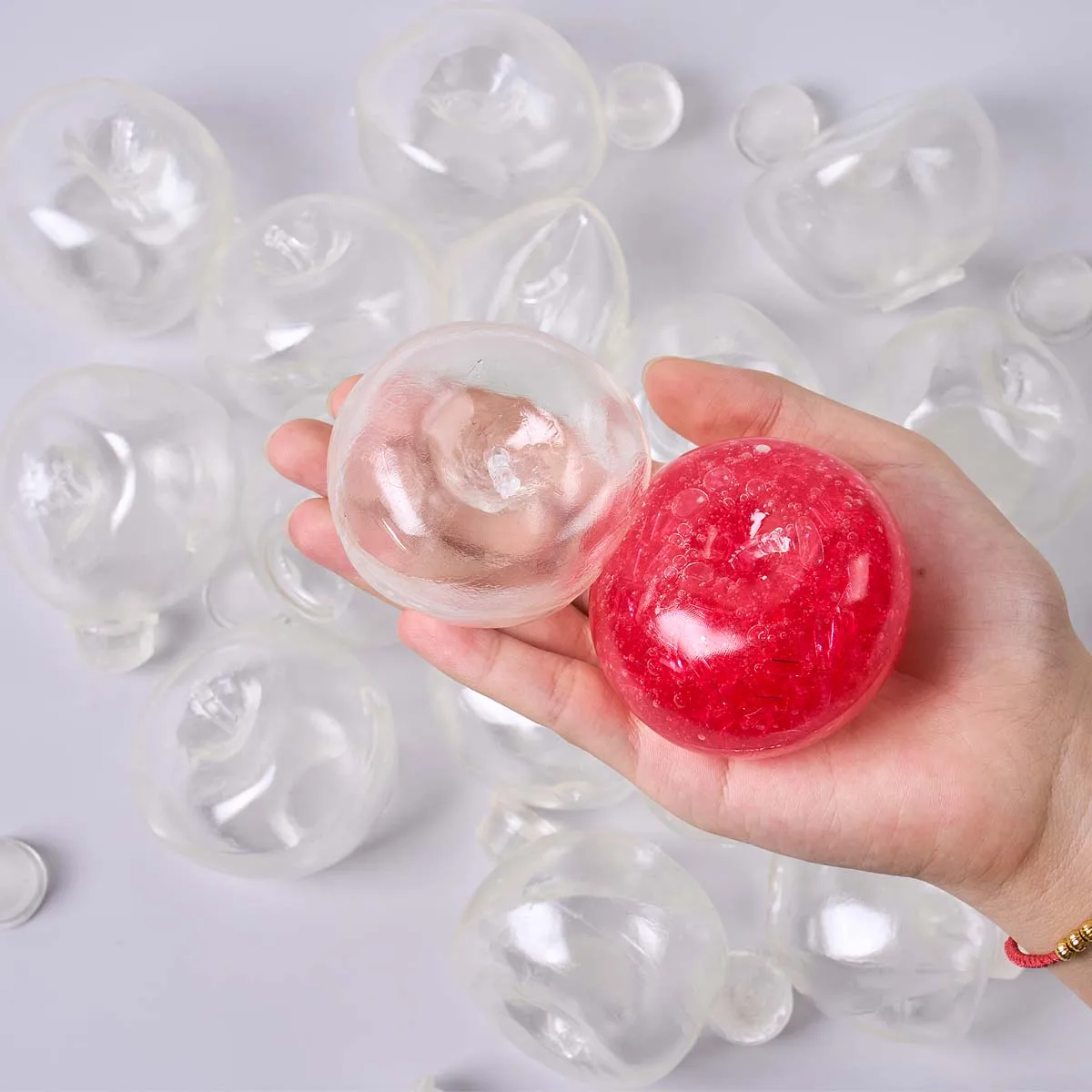 Creativity Apple Shaped TPR Empty Ball Shell DIY Squishy Relief Squeeze Slow Rebound Toy with Sealing Plug Crafts Making Tools