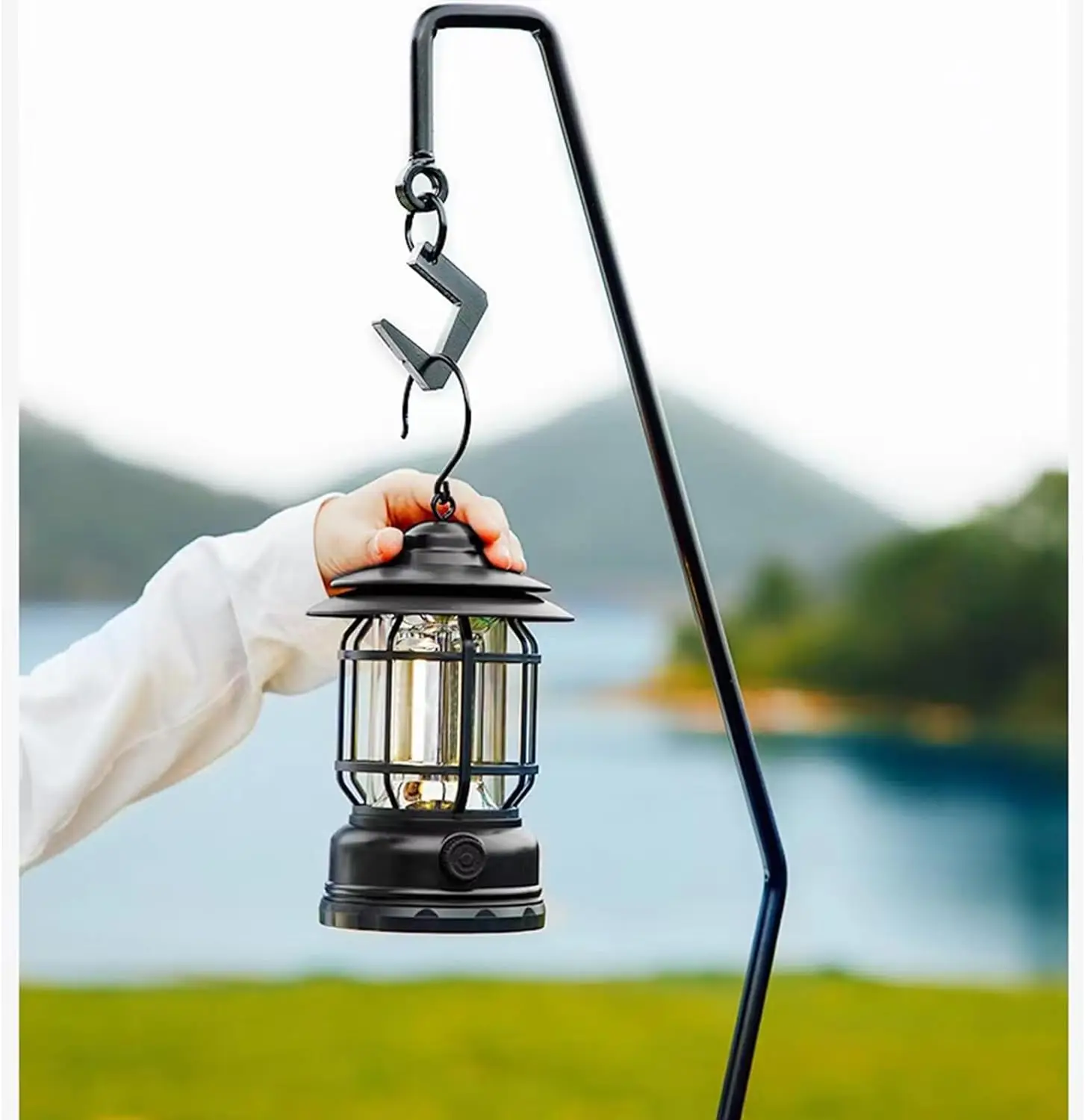 Rechargeable Outdoor Lighting Portable Light Retro Horse Lantern Multi Functional Outdoor Camping Light LED Three Adjustable