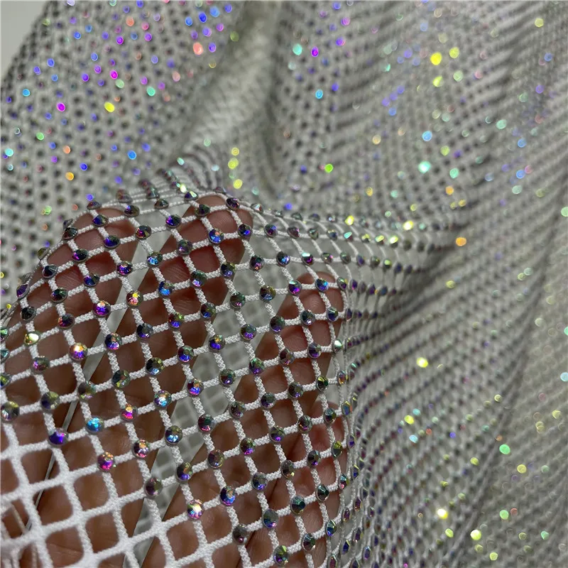 2023 new fashion hotwife fishnet diamonds long sleeve tops glitter sparky high street evening club party see through tops