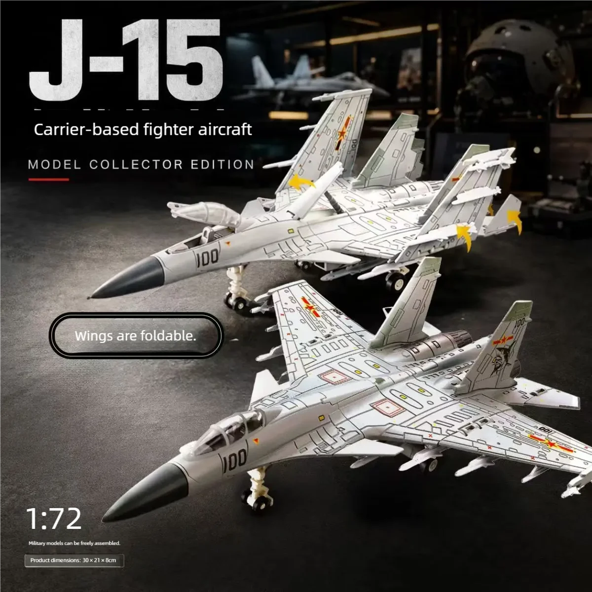 1:72 Scale ABS Plastic J-15 Carrier-Based Fighter Jet Aircraft Assemble Model Replica Diecast Airplane For Display Collectible