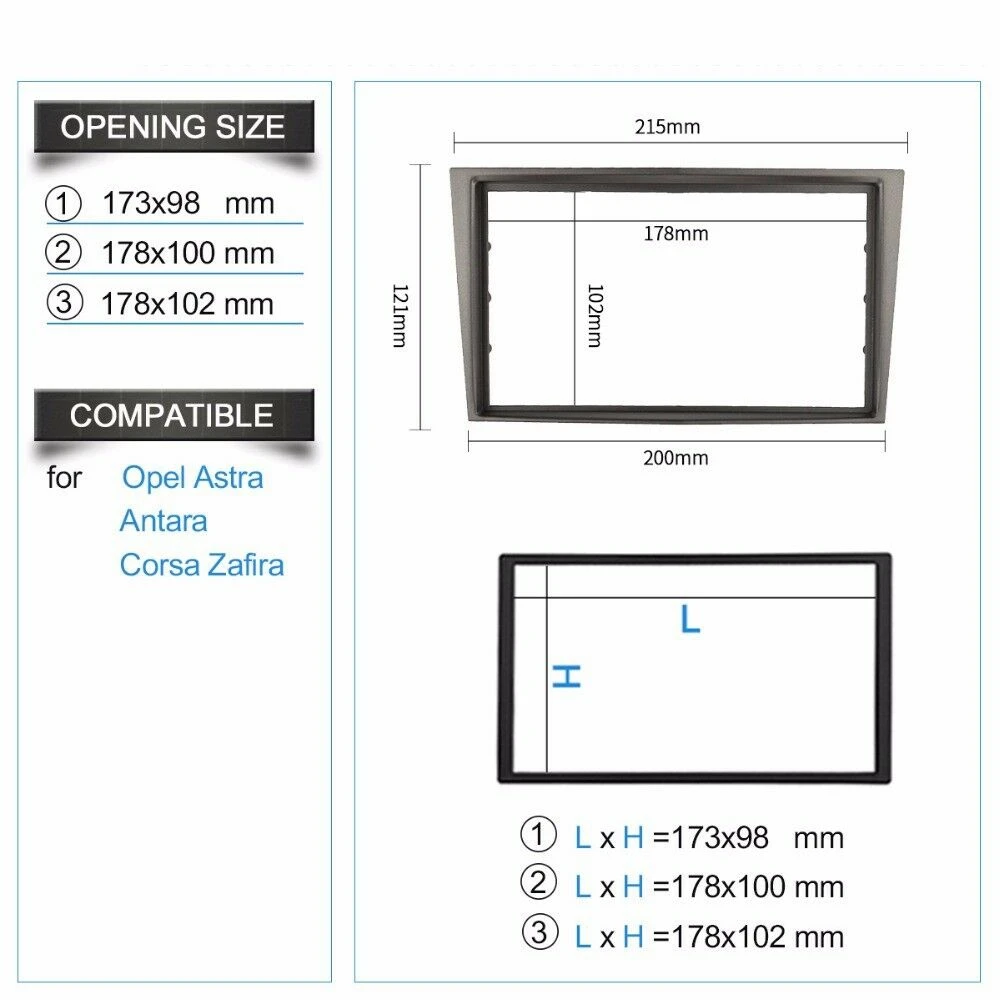 2 Double Din Radio Stereo Panel Fascia Dash Kit Installation Trim Kit For Opel Astra Antara Corsa Zafira
