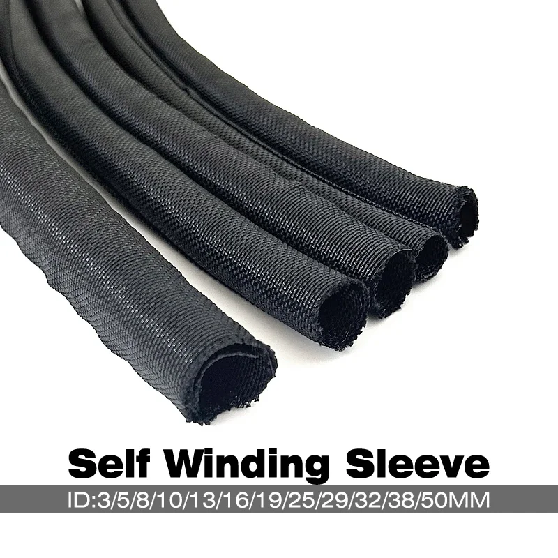 Cable Sleeve PET Braided Expandable Sleeving Cable Management Self Closing Overlaps Cable Loom Split Wrap Pipe Wire Protection