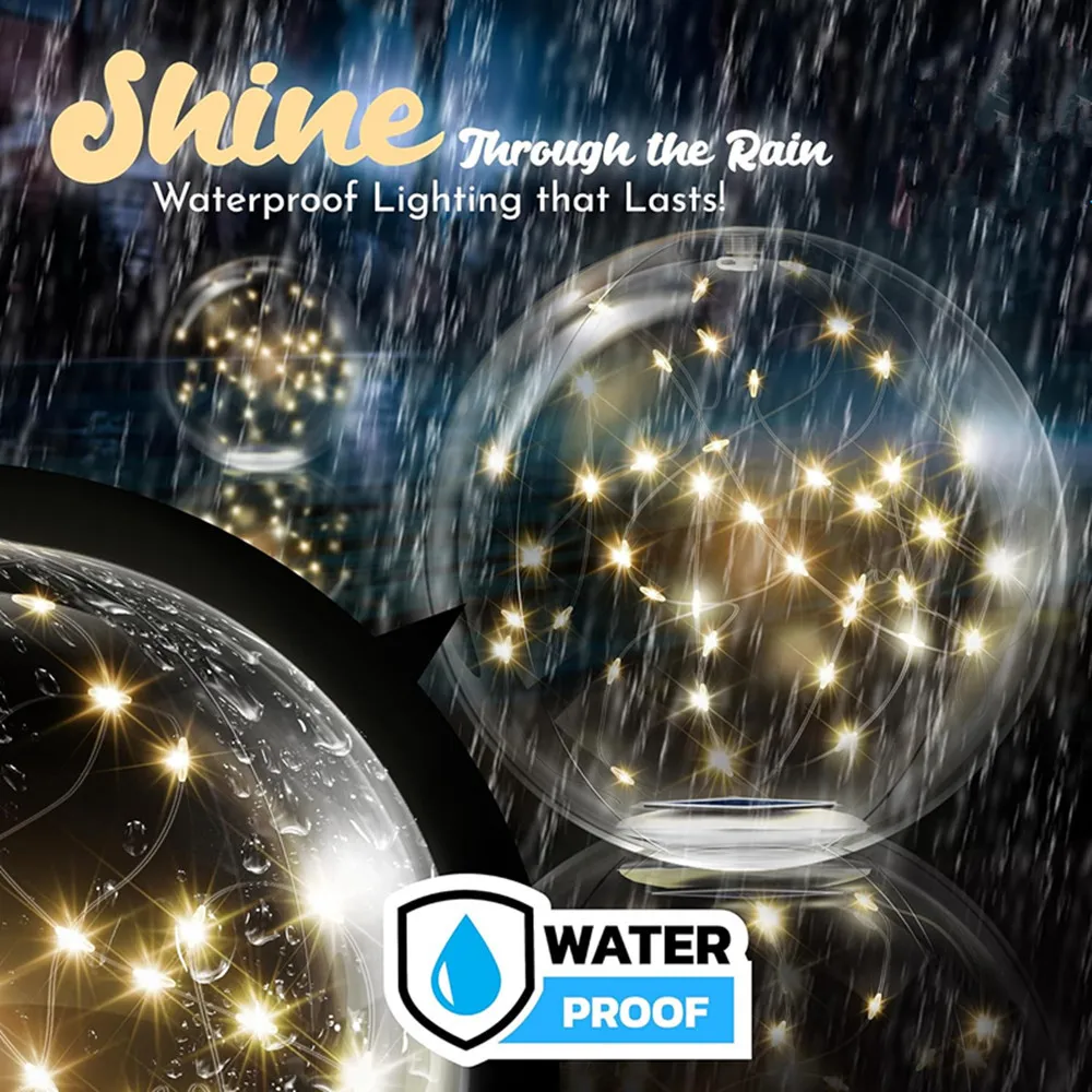 Solar Floating Pool Lights,IP68 Inflatable Glow Balls for Inground Pool,Christmas Decorations Outdoor Ornaments